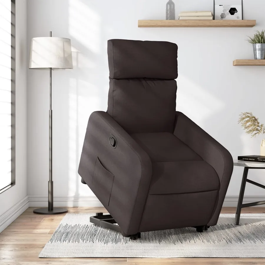 Fauteuil inclinable marron foncé tissu - 16