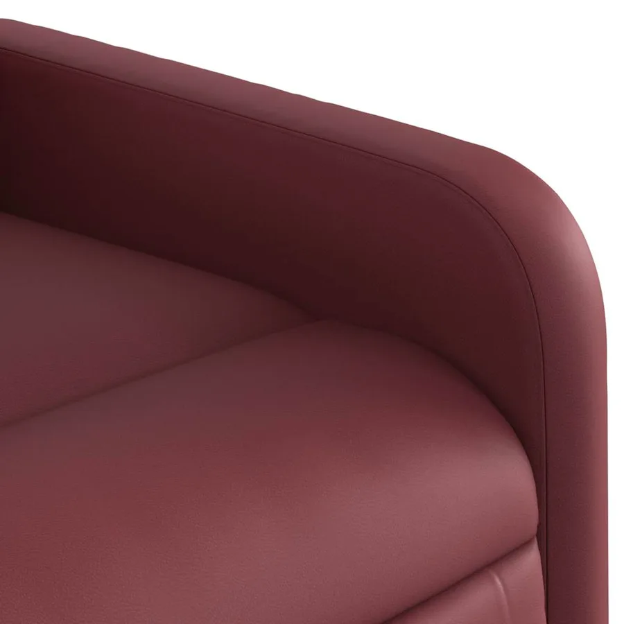 Fauteuil inclinable électrique rouge bordeaux similicuir - 12