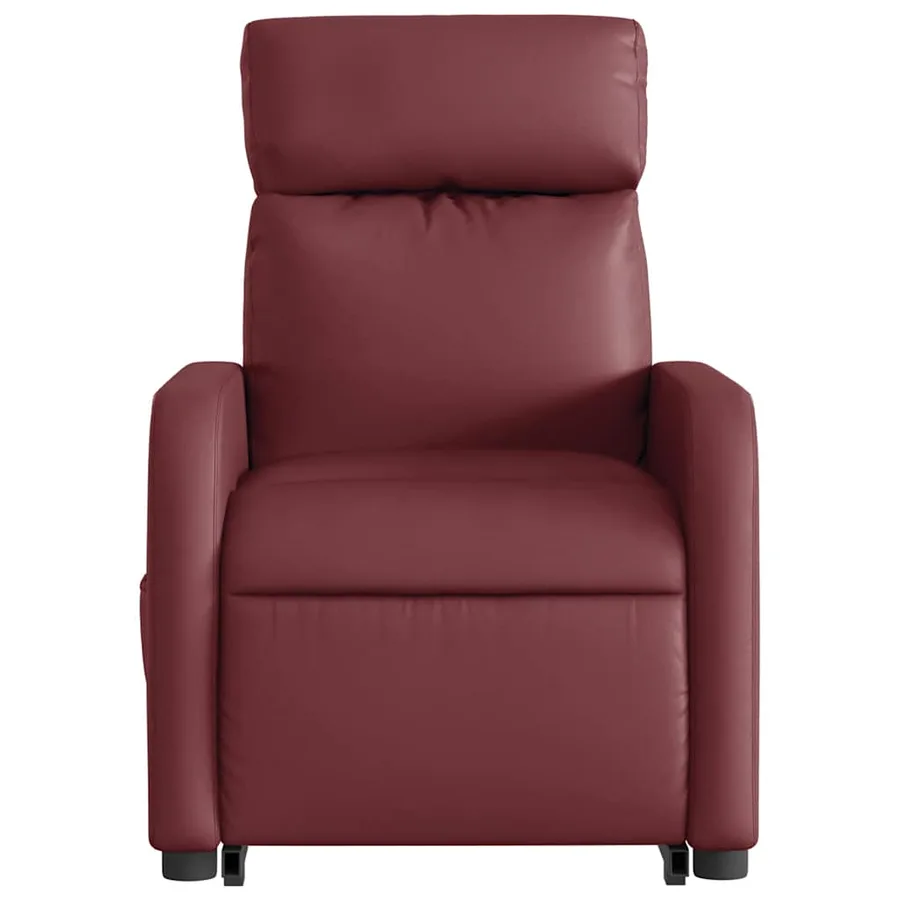Fauteuil inclinable électrique rouge bordeaux similicuir - 9