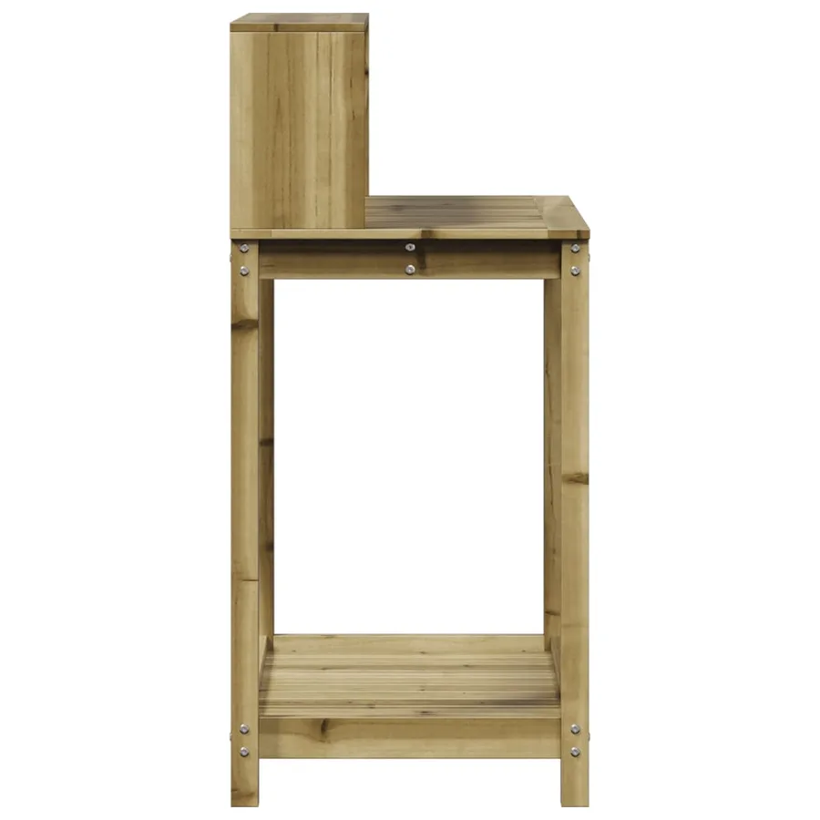 Table de rempotage avec étagères bois de pin imprégné - 6