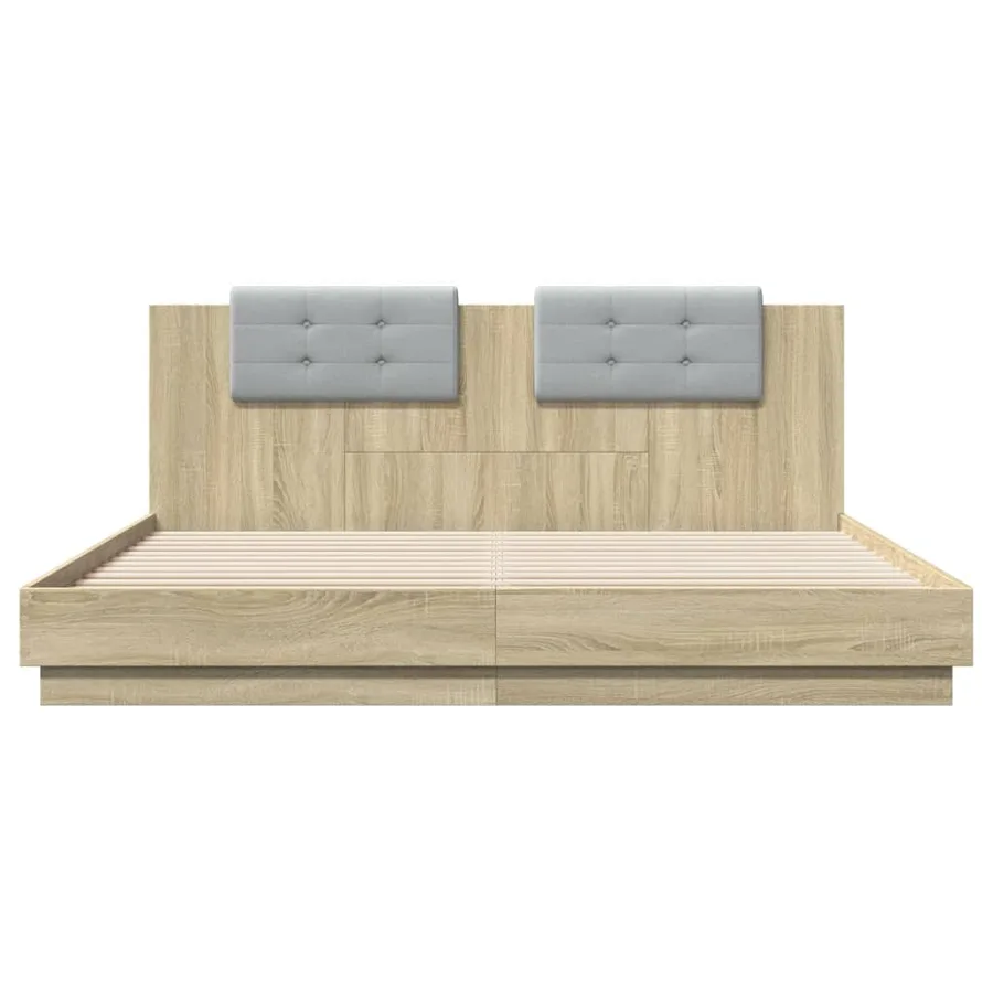 Cadre de lit avec LED sans matelas chêne sonoma 200x200 cm - 6