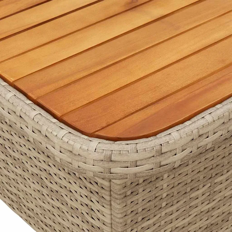 Ensemble à manger de jardin et coussins 2 pcs beige poly rotin - 6
