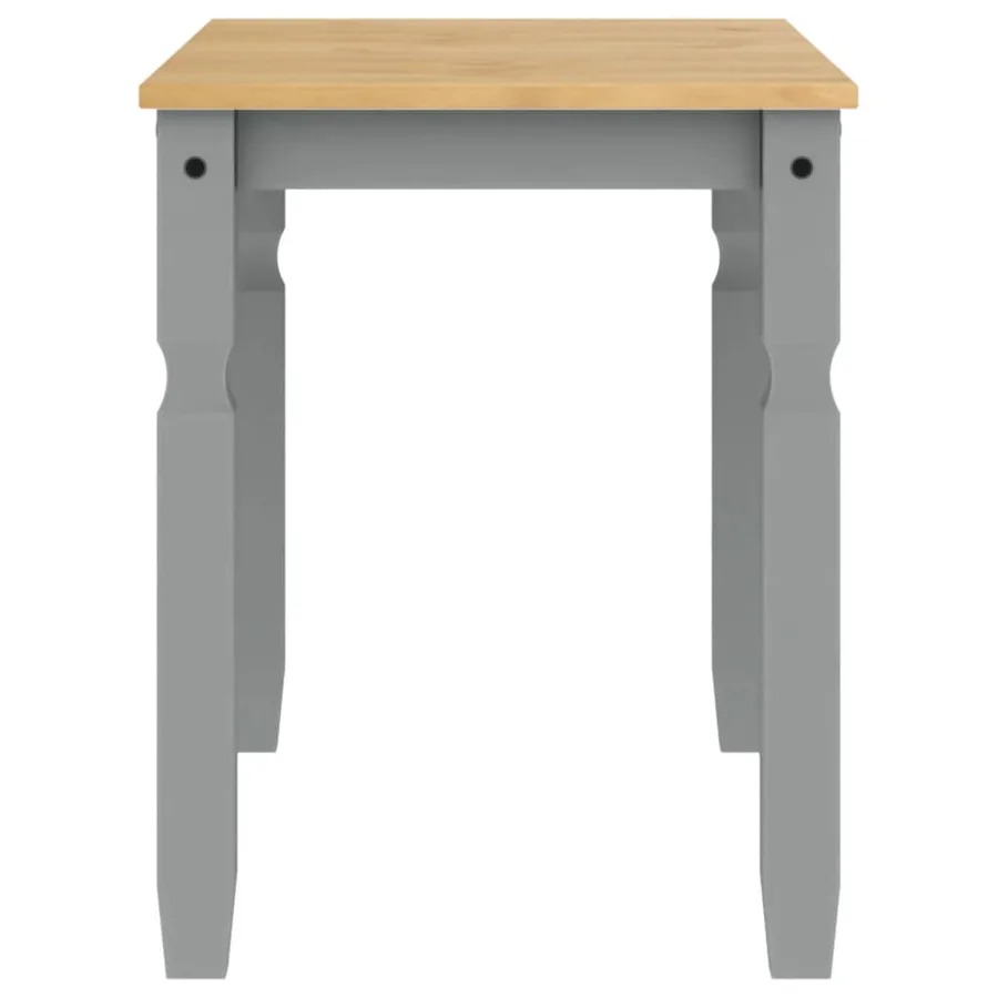 Table à manger Corona gris 112x60x75 cm bois massif de pin - 5