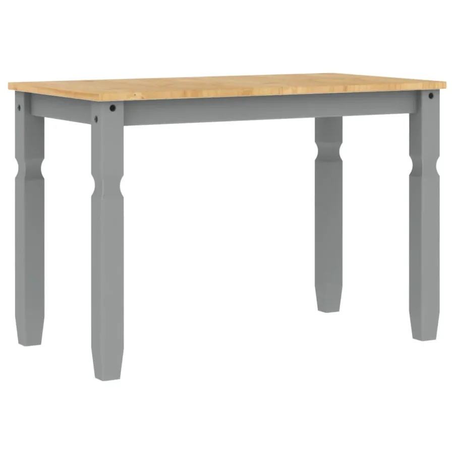 Table à manger Corona gris 112x60x75 cm bois massif de pin - 6