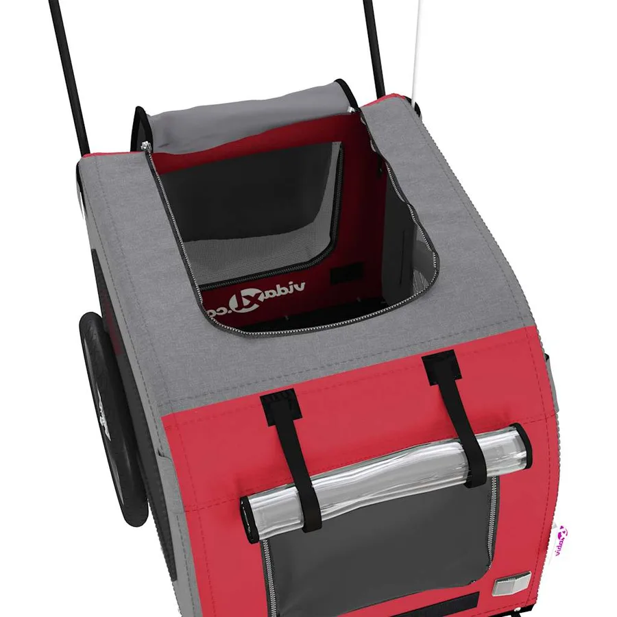 Remorque de vélo pour animaux de compagnie rouge et gris - 10