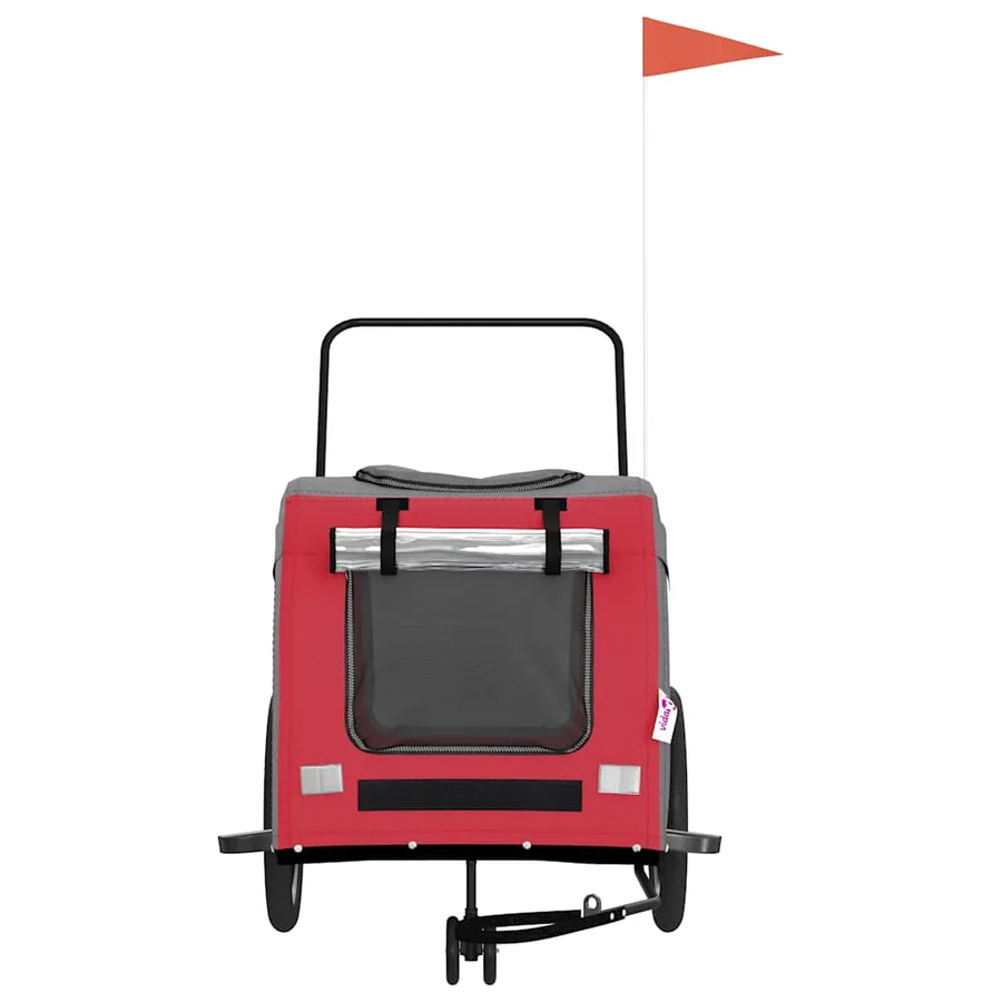 Remorque de vélo pour animaux de compagnie rouge et gris - 4