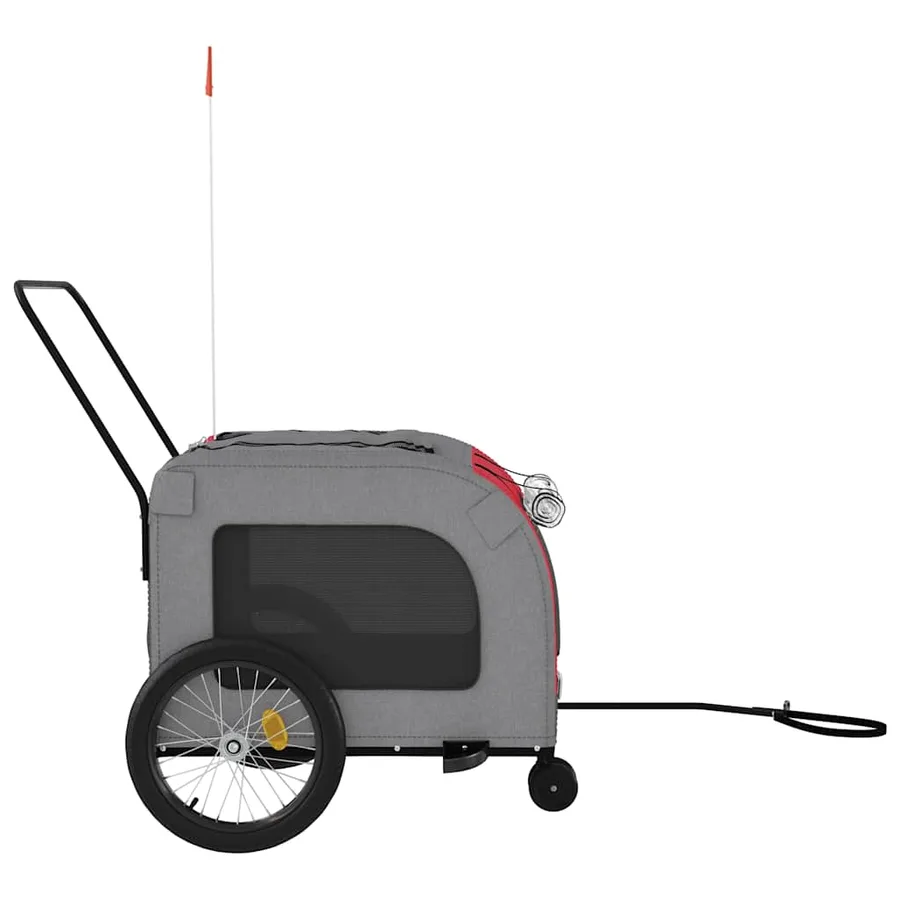 Remorque de vélo pour animaux de compagnie rouge et gris - 6