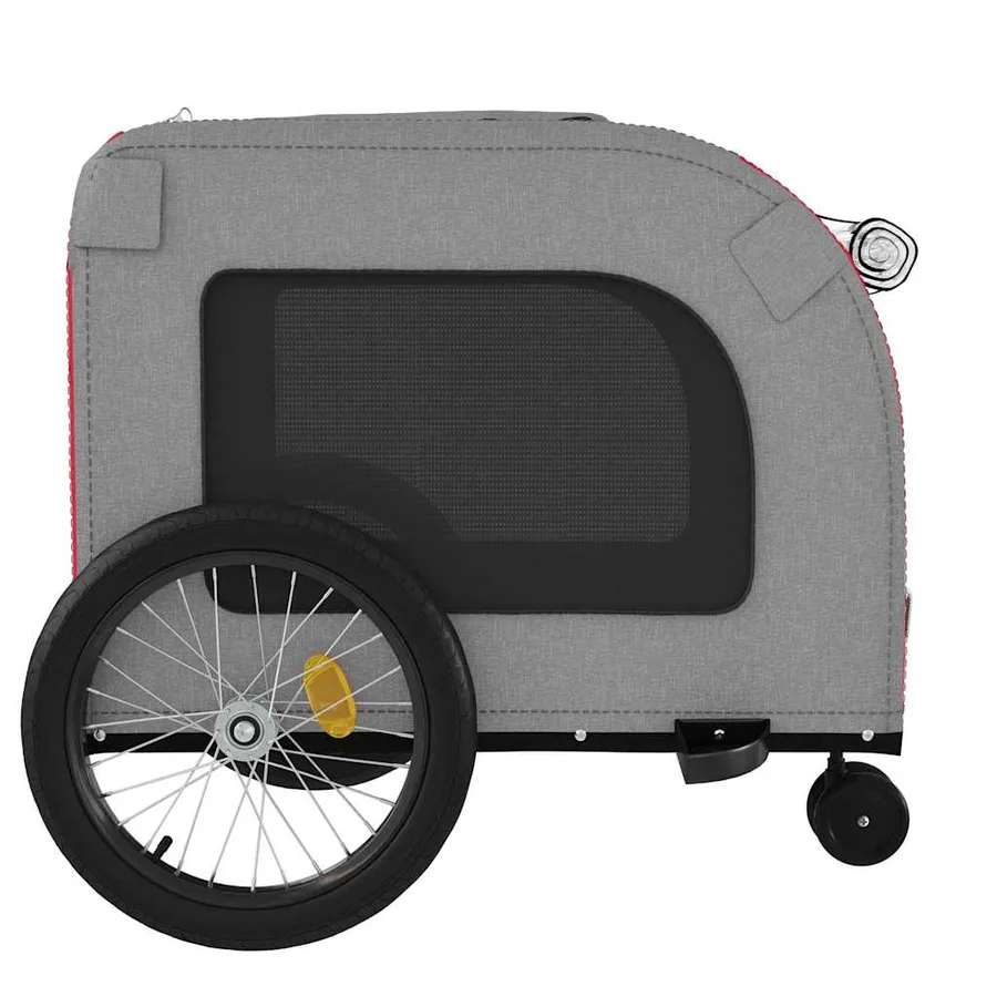 Remorque de vélo pour animaux de compagnie rouge et gris - 7