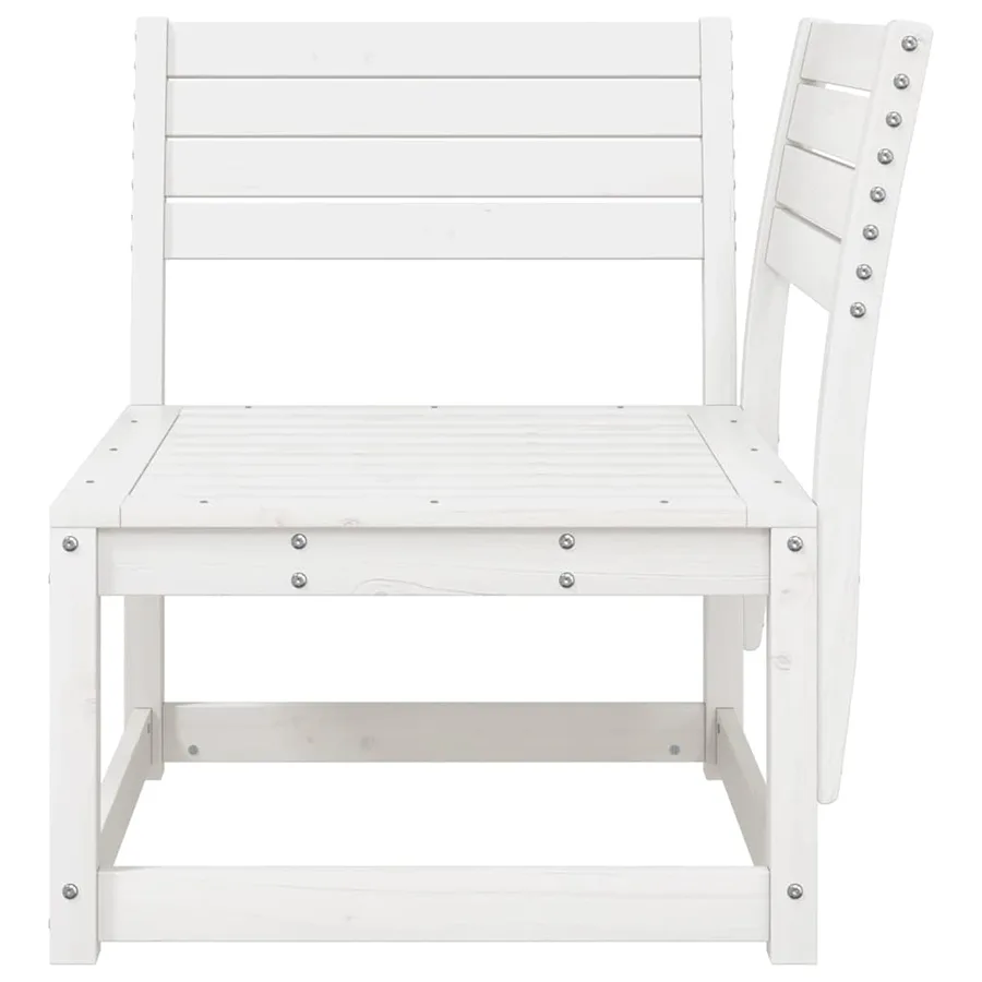 Canapé d'angle de jardin blanc 73x73x78cm bois pin massif - 4