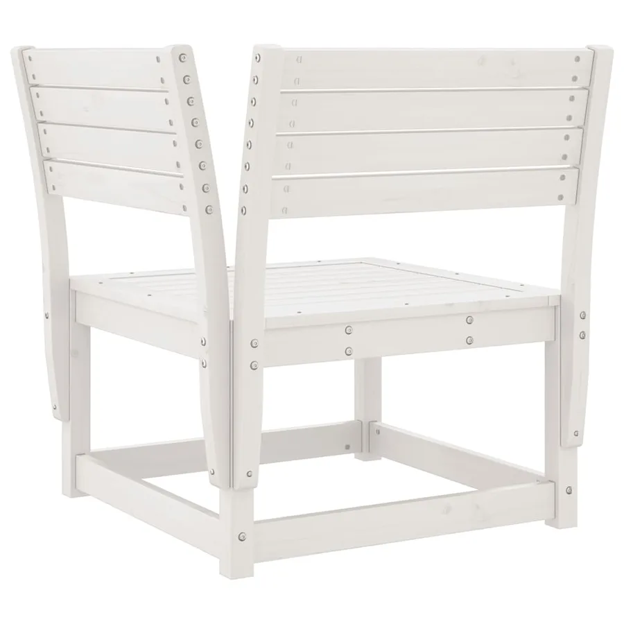 Canapé d'angle de jardin blanc 73x73x78cm bois pin massif - 6