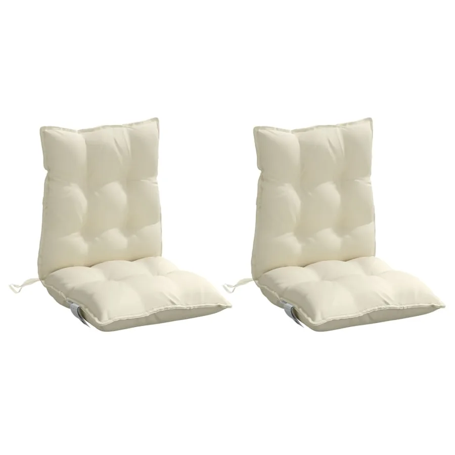 Coussins de chaise à dossier bas lot de 2 crème tissu oxford - 3