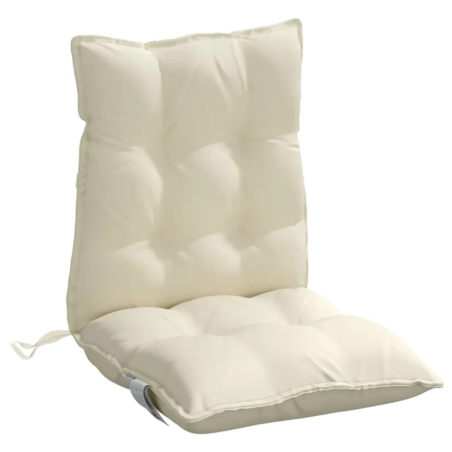Coussins de chaise à dossier bas lot de 2 crème tissu oxford - 5