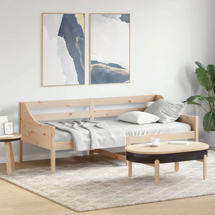 Lit de jour sans matelas 90x200 cm bois de pin massif