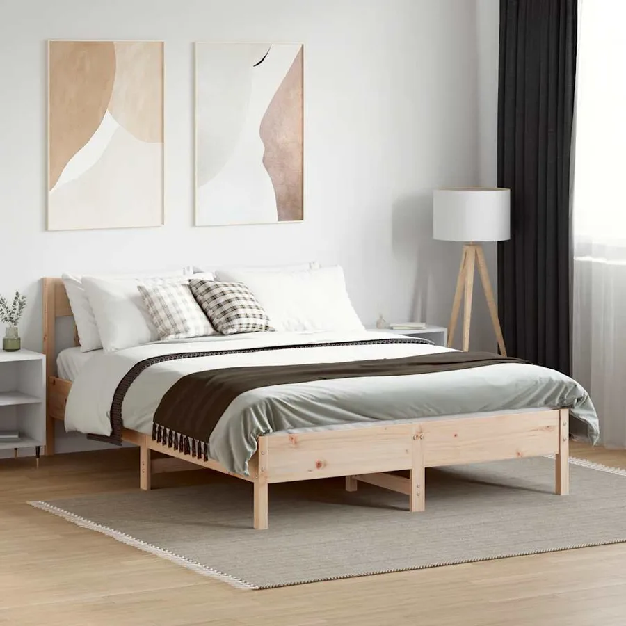 Cadre de lit sans matelas 120x200 cm bois de pin massif - 3