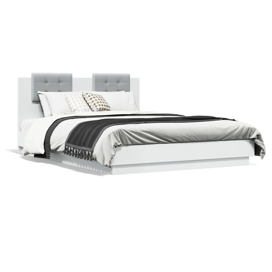 Cadre de lit sans matelas blanc 140x200 cm - 2