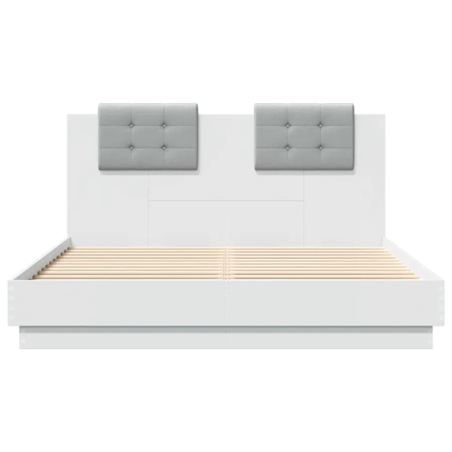 Cadre de lit sans matelas blanc 140x200 cm - 4