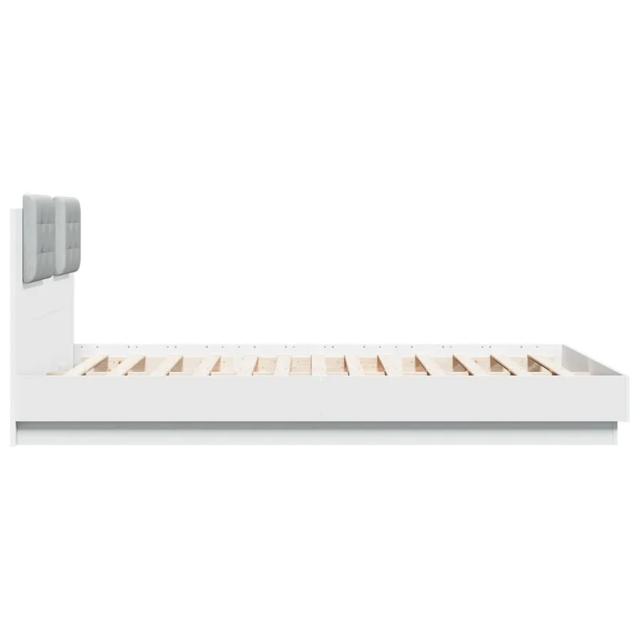Cadre de lit sans matelas blanc 140x200 cm - 5