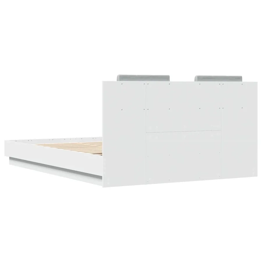 Cadre de lit sans matelas blanc 140x200 cm - 6