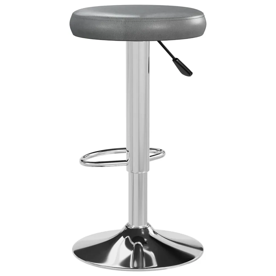 Tabourets de bar lot de 2 gris similicuir - 5