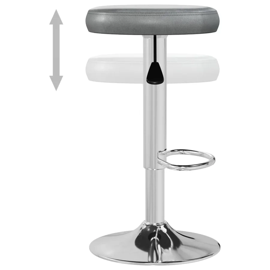 Tabourets de bar lot de 2 gris similicuir - 7