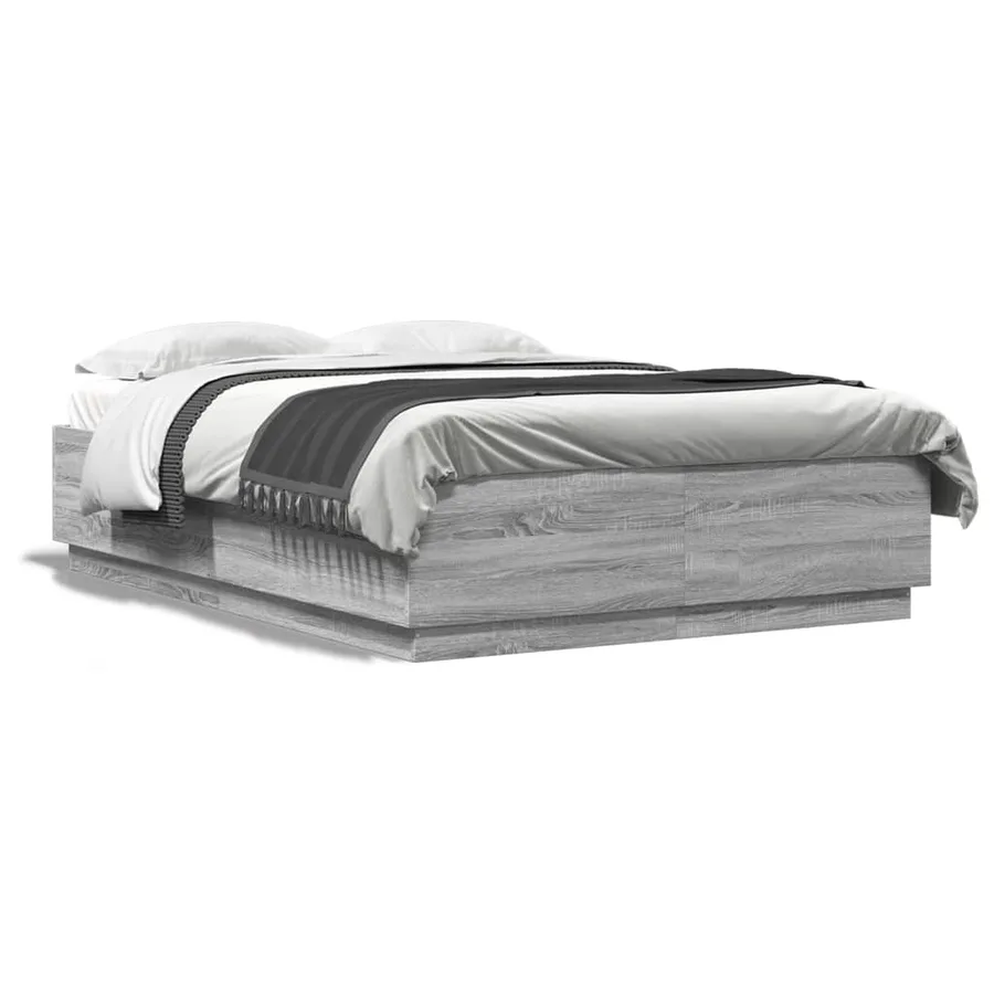Cadre de lit sans matelas sonoma gris 140x200 cm - 2