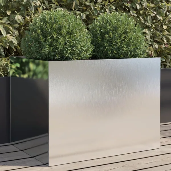 Jardinière argenté 62x47x46 cm acier inoxydable