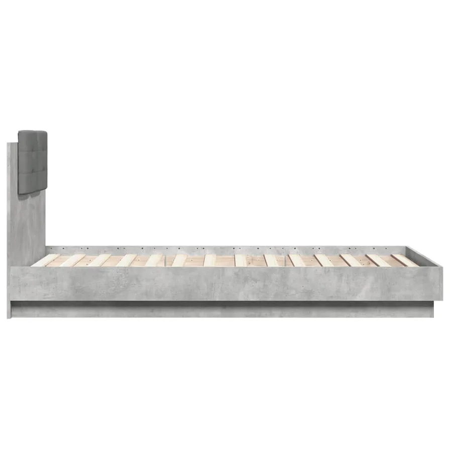 Cadre de lit sans matelas gris béton 90x190 cm - 5