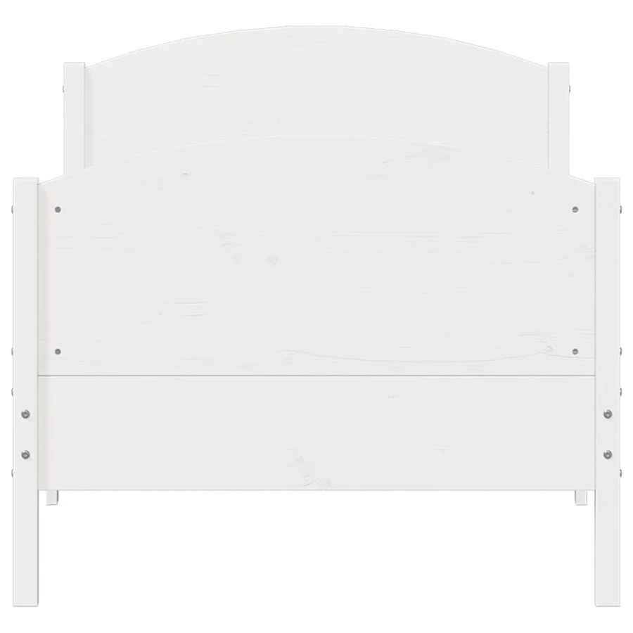 Cadre de lit sans matelas blanc 100x200 cm bois de pin massif - 4