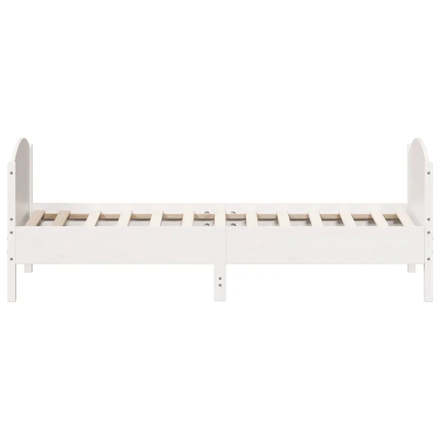 Cadre de lit sans matelas blanc 100x200 cm bois de pin massif - 5