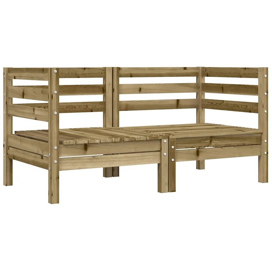 Canapé d'angle de jardin avec coussins 2 pcs bois pin imprégné - 4