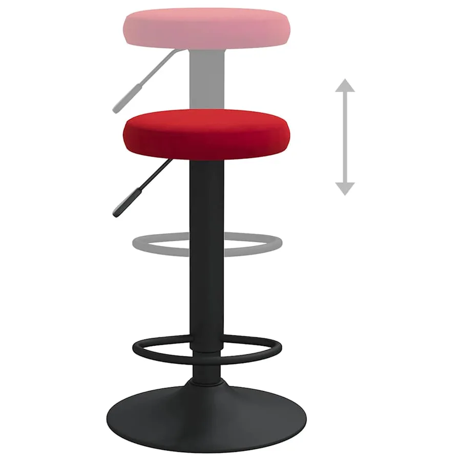 Tabourets de bar lot de 2 rouge bordeaux velours - 6