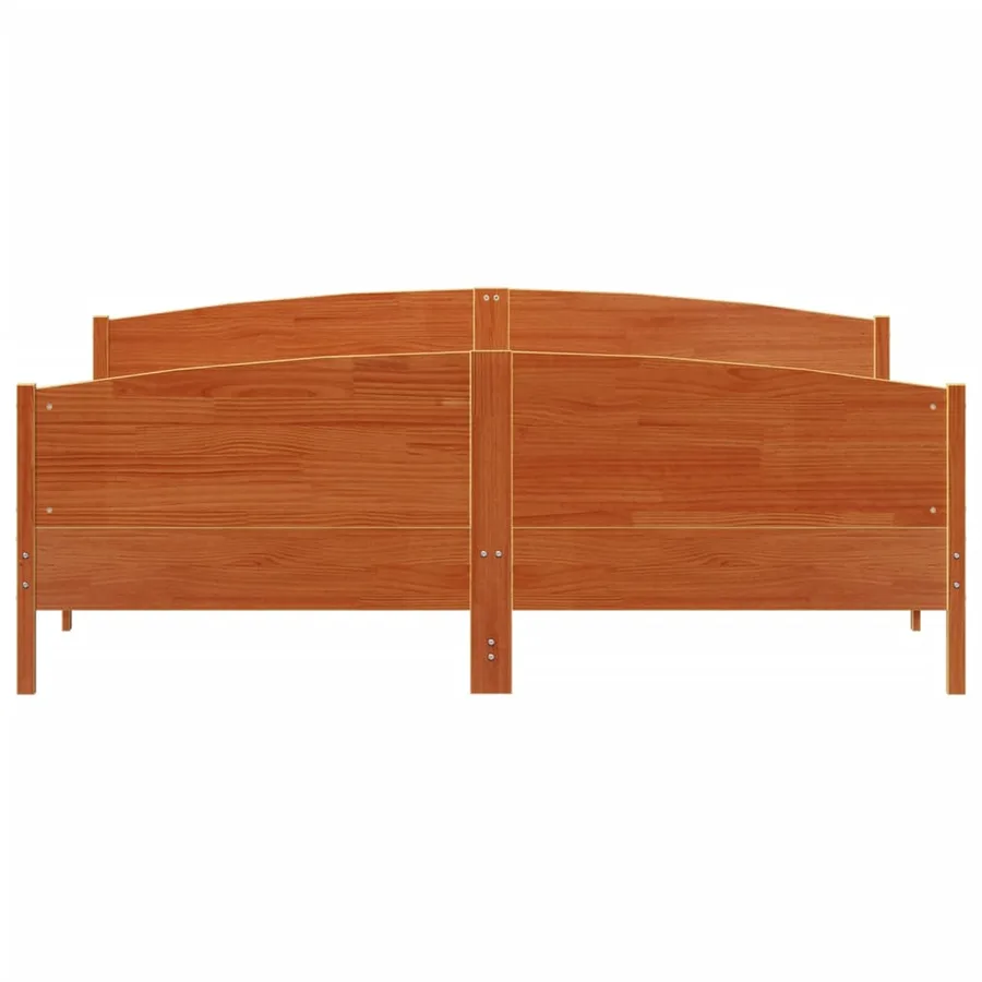 Cadre de lit sans matelas cire marron 180x200cm bois pin massif - 4