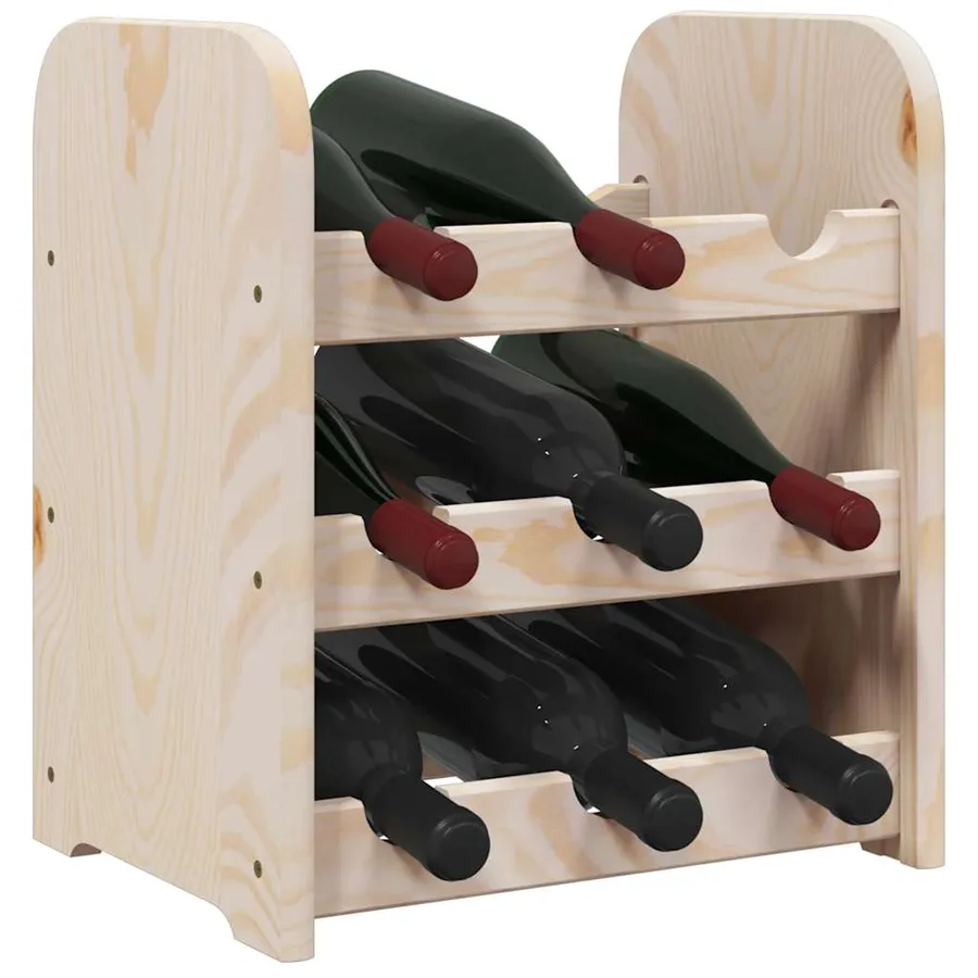 Casier à vin 33x25x37 cm bois de pin massif - 4