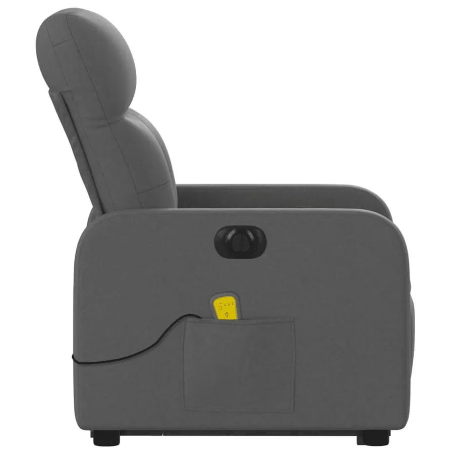 Fauteuil inclinable de massage électrique Gris foncé Tissu - 9