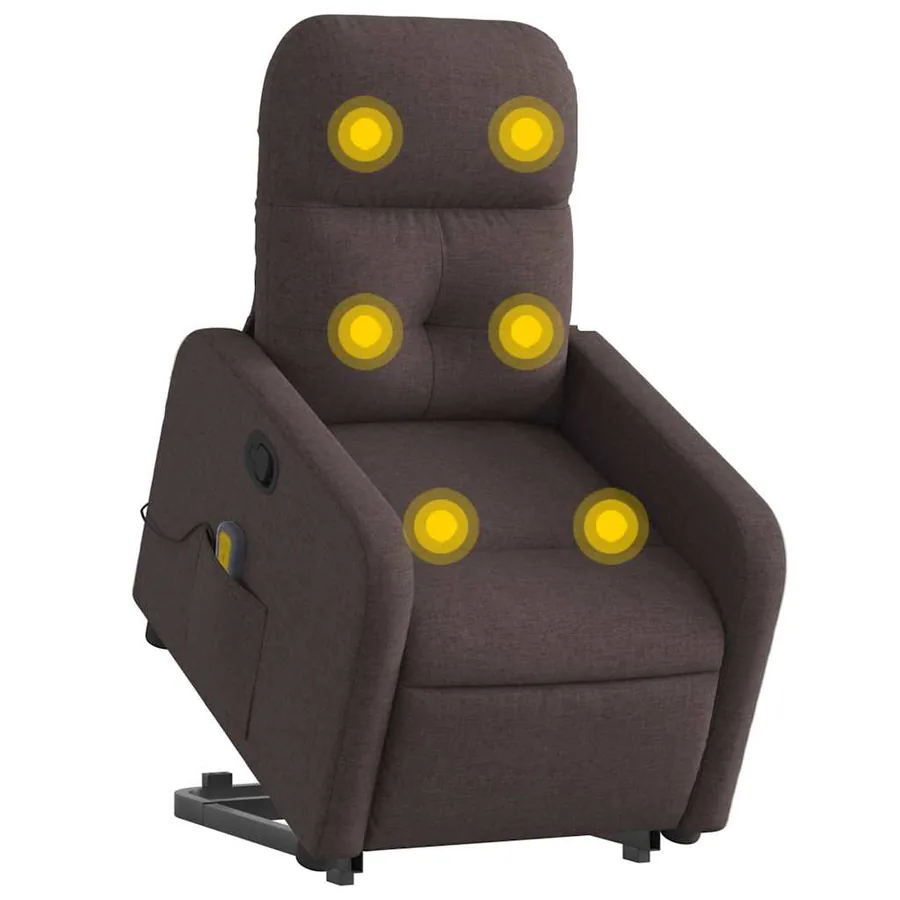 Fauteuil inclinable de massage Marron foncé Tissu - 3