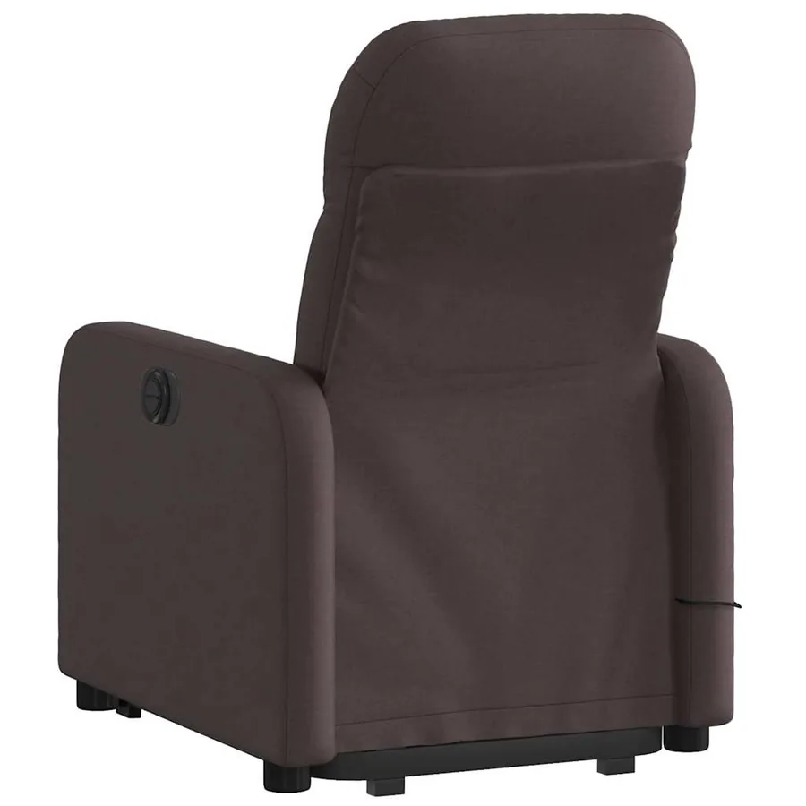 Fauteuil inclinable de massage Marron foncé Tissu - 5