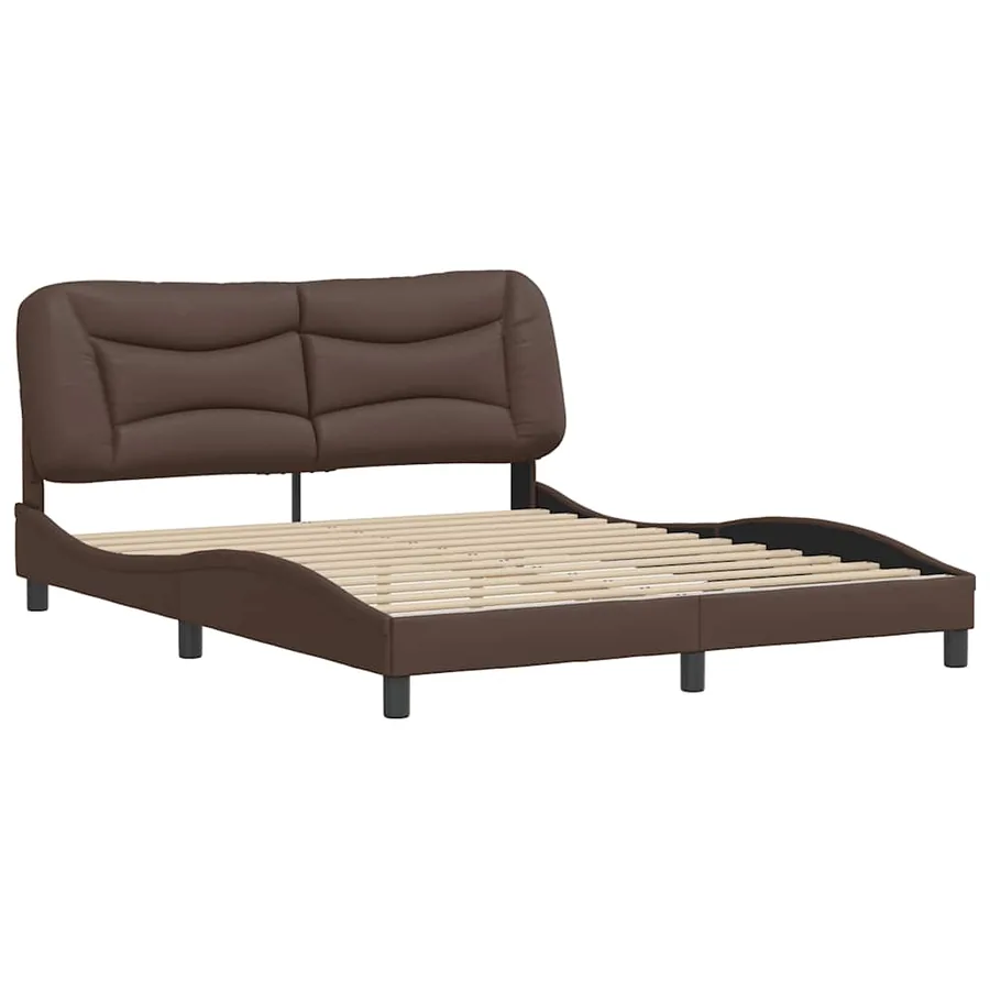 Cadre de lit sans matelas Hvar marron 160x200 cm similicuir - 3