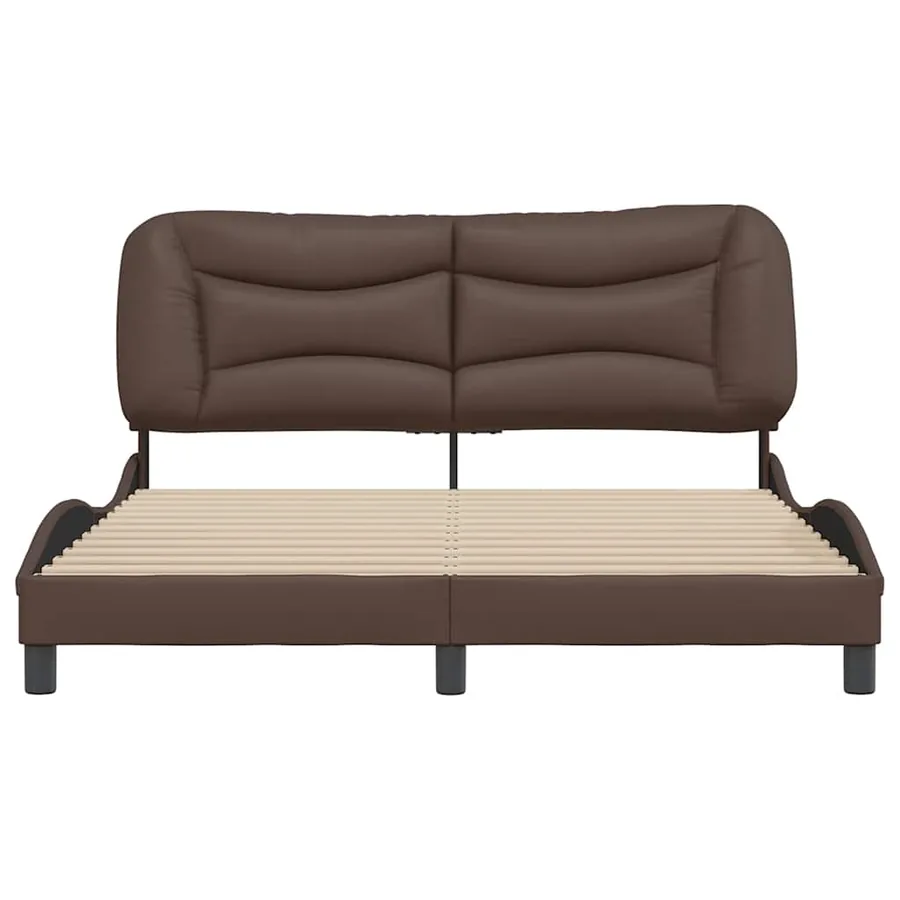Cadre de lit sans matelas Hvar marron 160x200 cm similicuir - 4