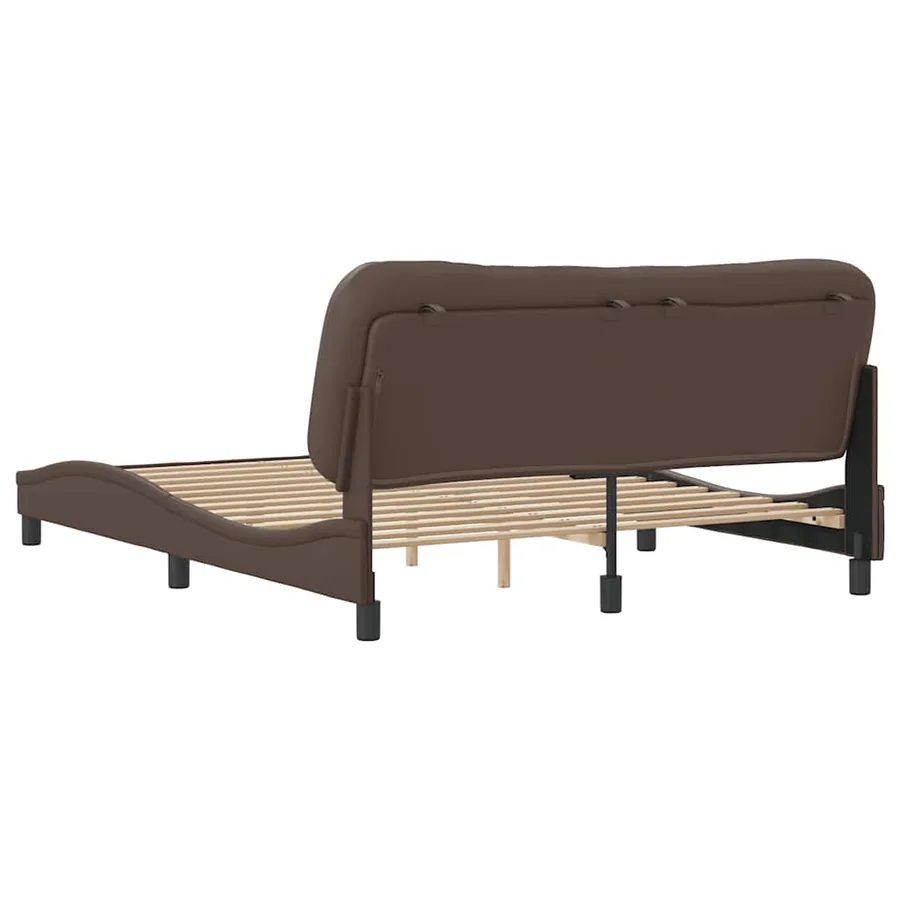 Cadre de lit sans matelas Hvar marron 160x200 cm similicuir - 6