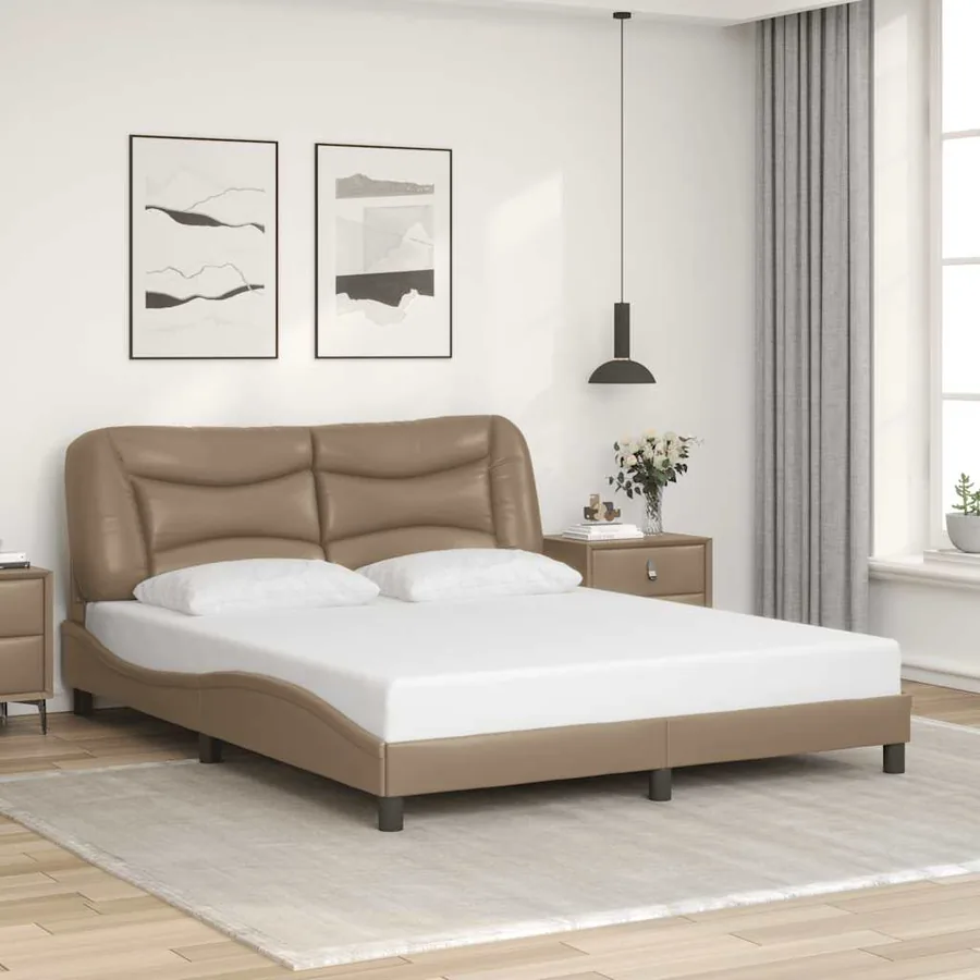 Cadre de lit sans matelas Hvar cappuccino 160x200 cm similicuir