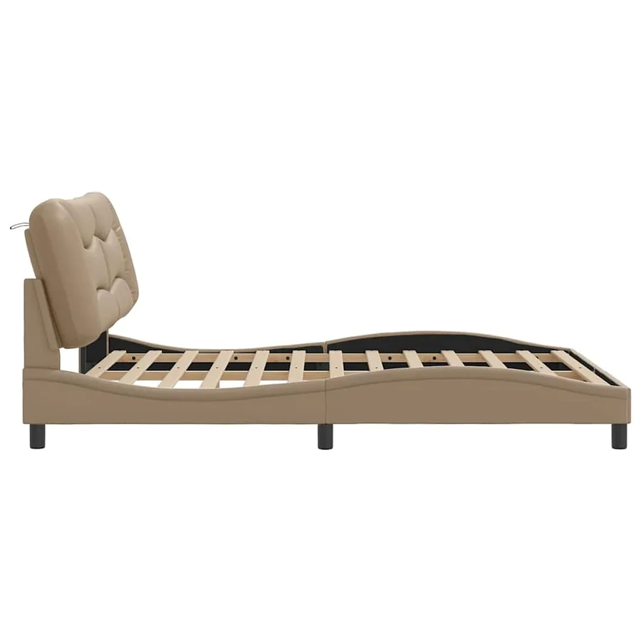 Cadre de lit sans matelas Hvar cappuccino 160x200 cm similicuir - 7