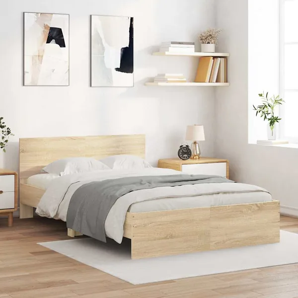 Cadre de lit sans matelas chêne sonoma 120x200 cm