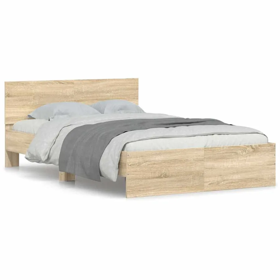 Cadre de lit sans matelas chêne sonoma 120x200 cm - 2