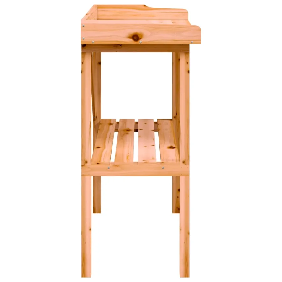 Table à plantes avec étagère marron 78x38x82,5 cm bois de sapin - 5