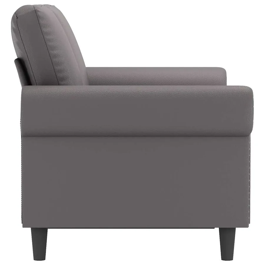 Canapé à 2 places Gris 120 cm Similicuir - 5