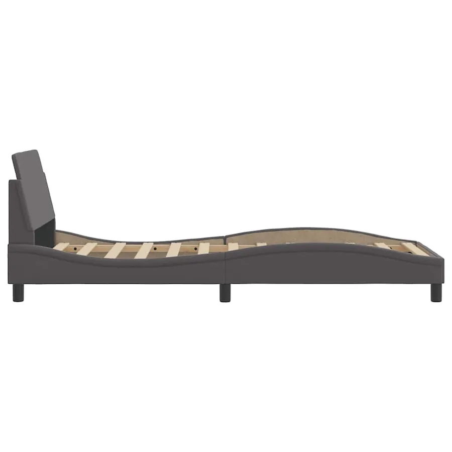 Cadre de lit Dover gris 90x190 cm similicuir - 5