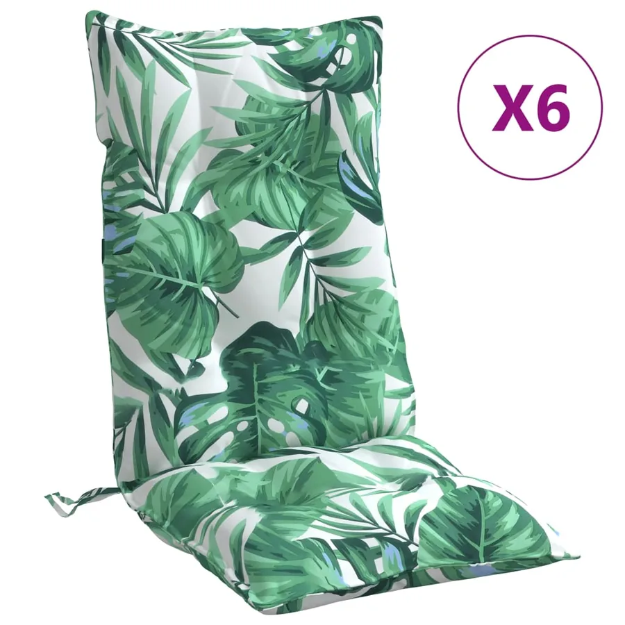 Coussins de chaise à dossier haut lot de 6 modèle de feuille - 2