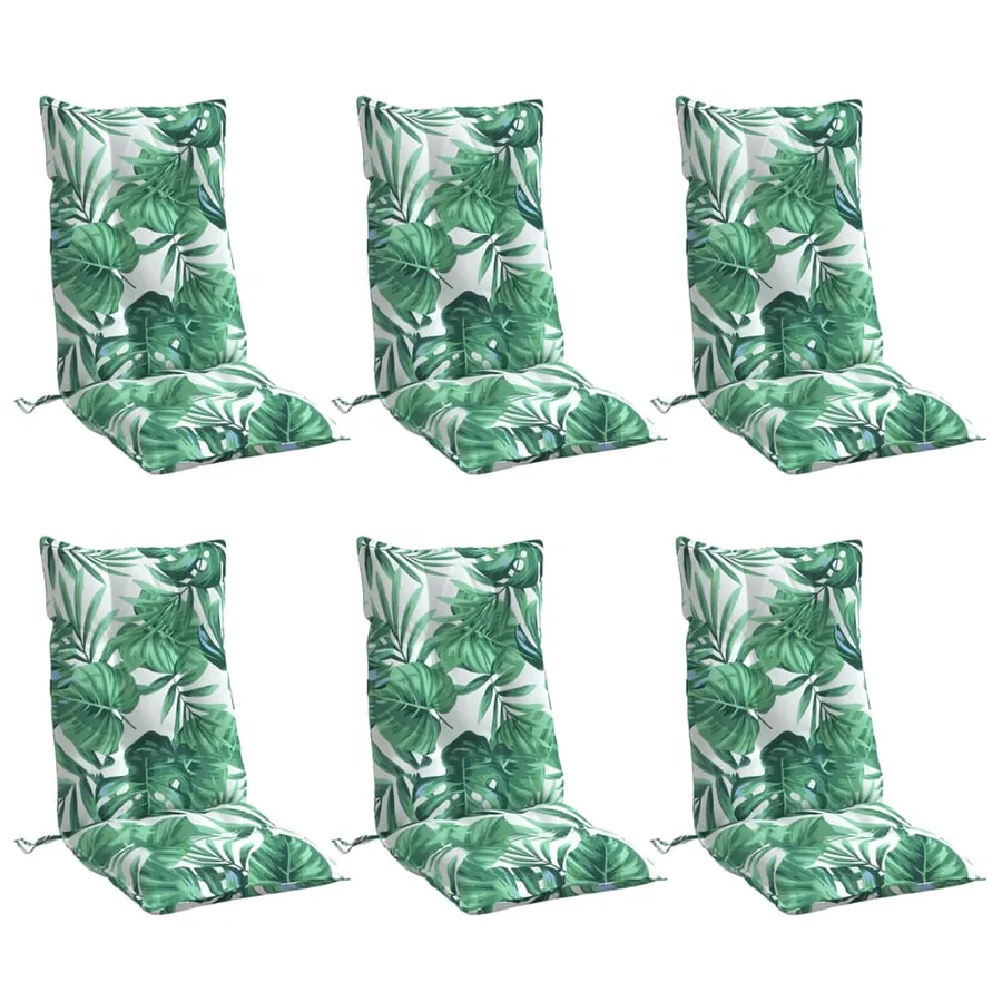 Coussins de chaise à dossier haut lot de 6 modèle de feuille - 3