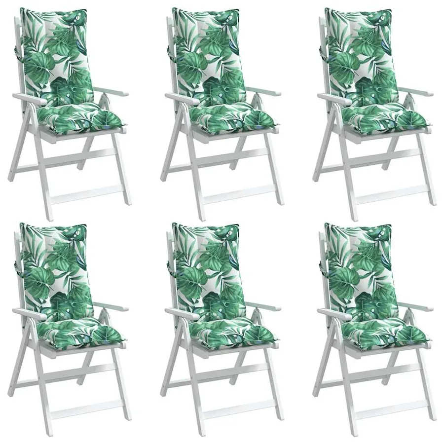 Coussins de chaise à dossier haut lot de 6 modèle de feuille - 4