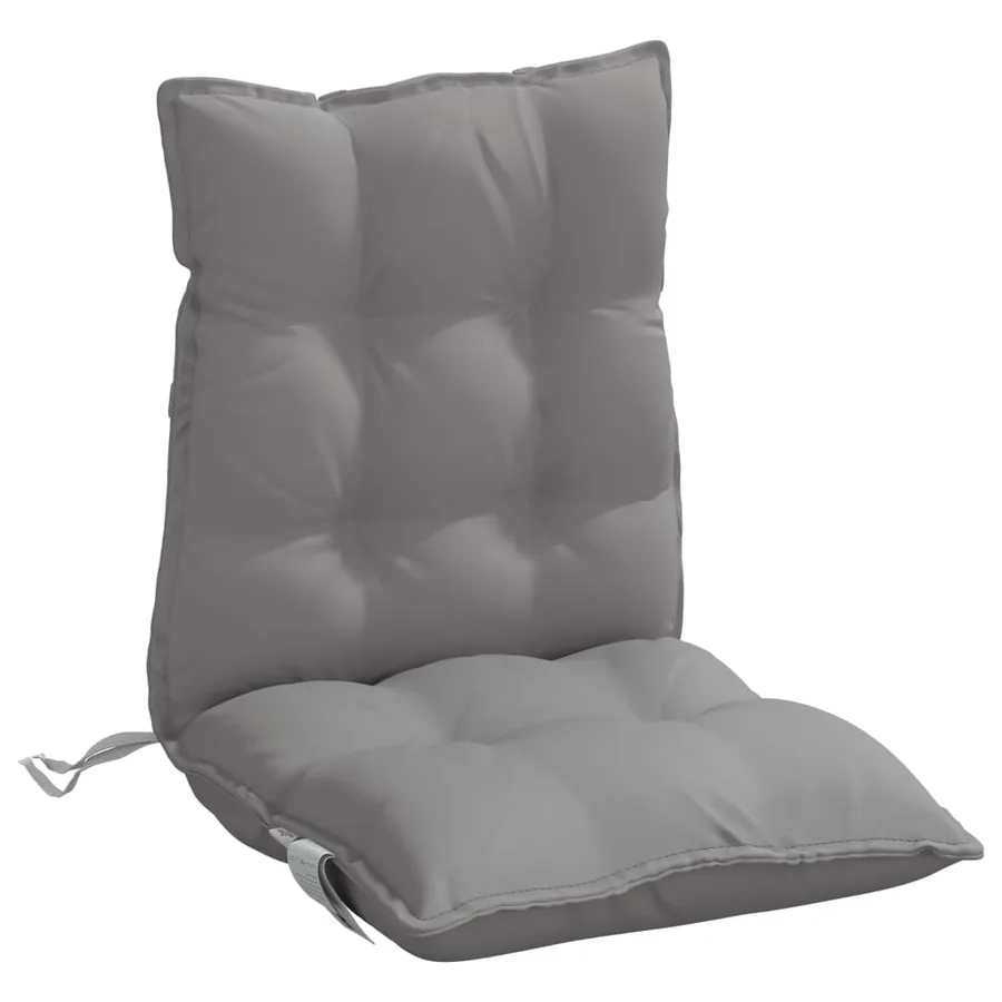 Coussins de chaise à dossier bas lot de 4 gris tissu oxford - 5